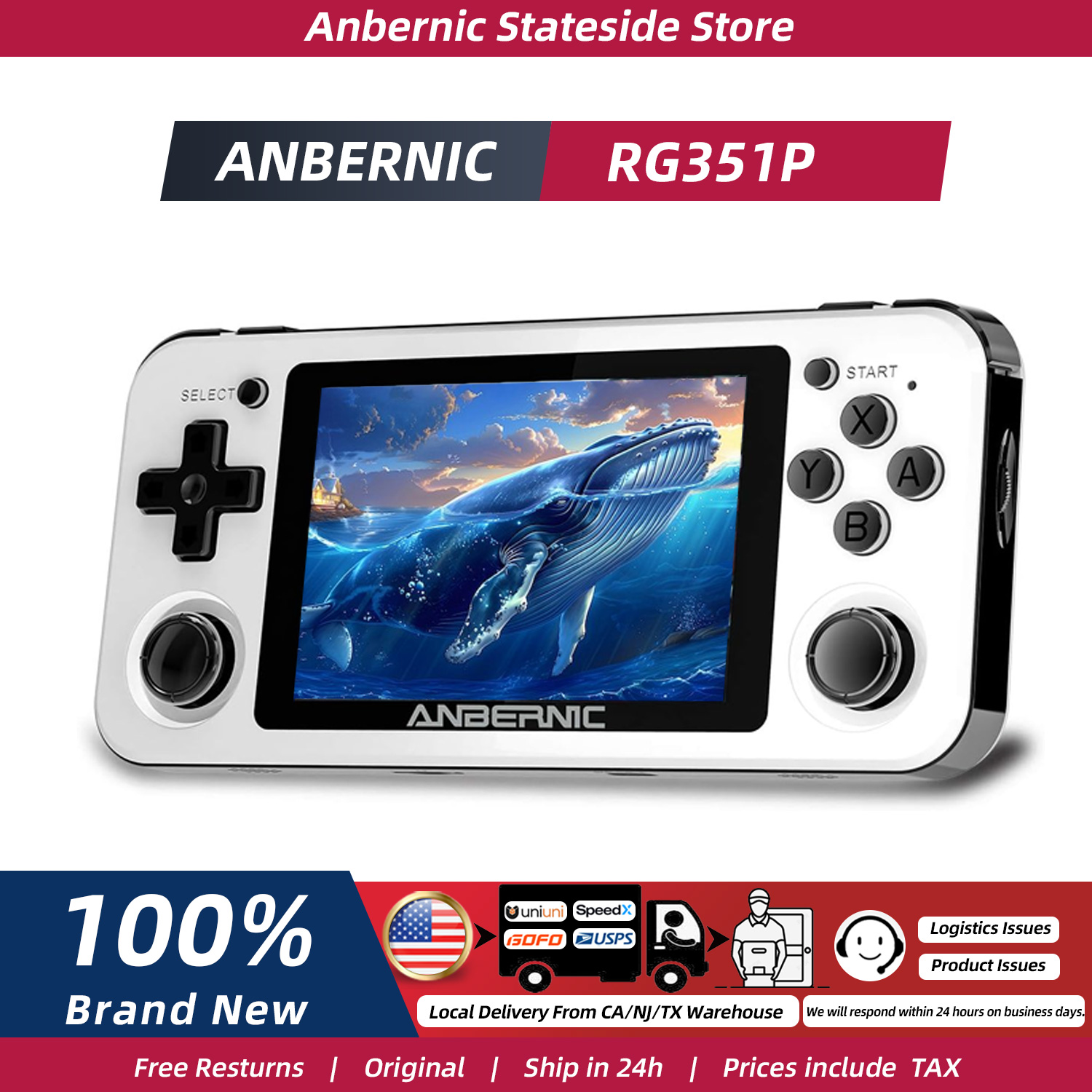 Gaming Console Ayaneo - ANBERNIC RG351P ハンドヘルドレトロゲーム機 3.5インチIPSスクリーン 64GB TFカード