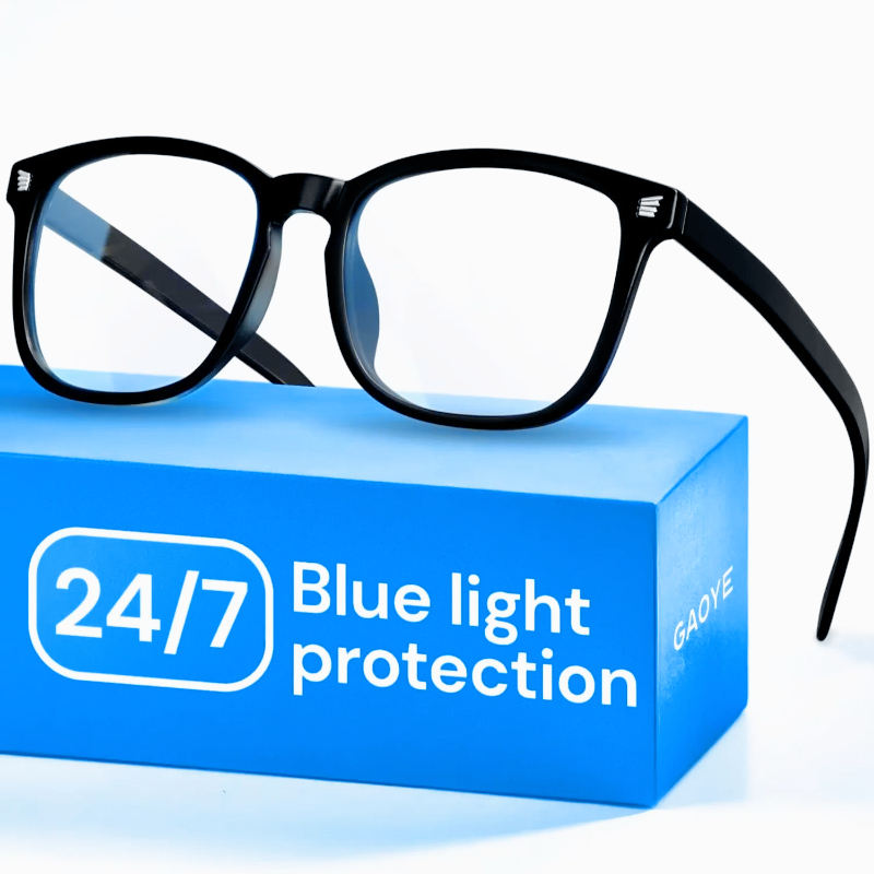 Gaming Glasses Uv - コンピューター＆ゲーミング用ブラックブルーライトメガネ - 紫外線防止レンズ、傷つきにくい＆快適なフィット感