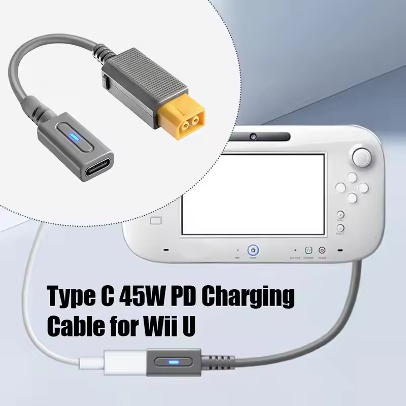 Gaming Console Usb - Wii Uコンソール用Type C 45W PD充電ケーブル、USB Cゲーミング電源コード、任天堂Wii