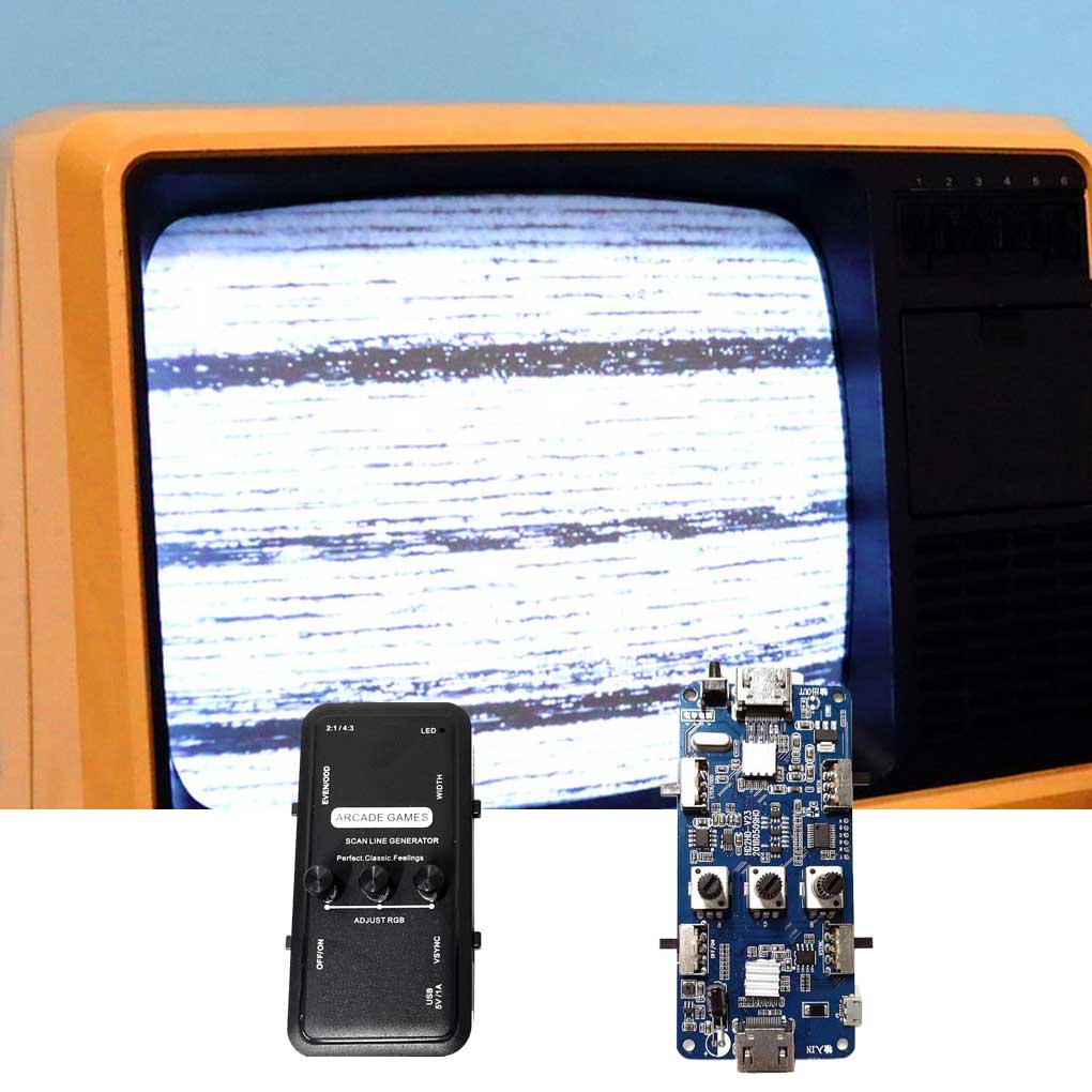 Gaming Console Generations - 3つのノブを備えた調整可能なスキャンラインジェネレーター、レトロなスキャンライン、生成デバイス、ゲームコンソール、アップグレード、変更、ホストのみ