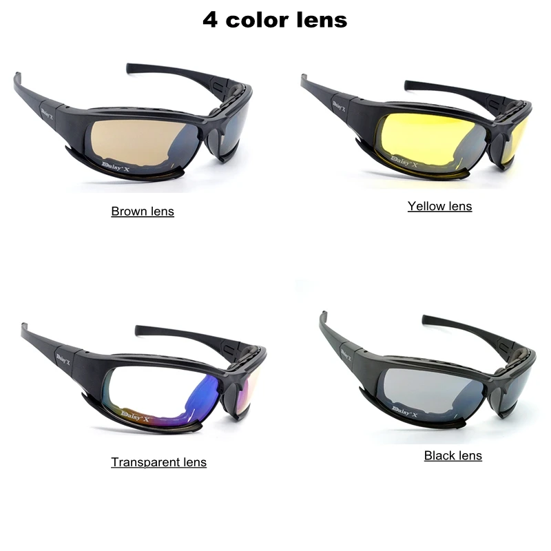 メンズデイジー戦術ゴーグル,サングラス,サングラス,4レンズ - Gaming Glasses Uv のレビューと価格