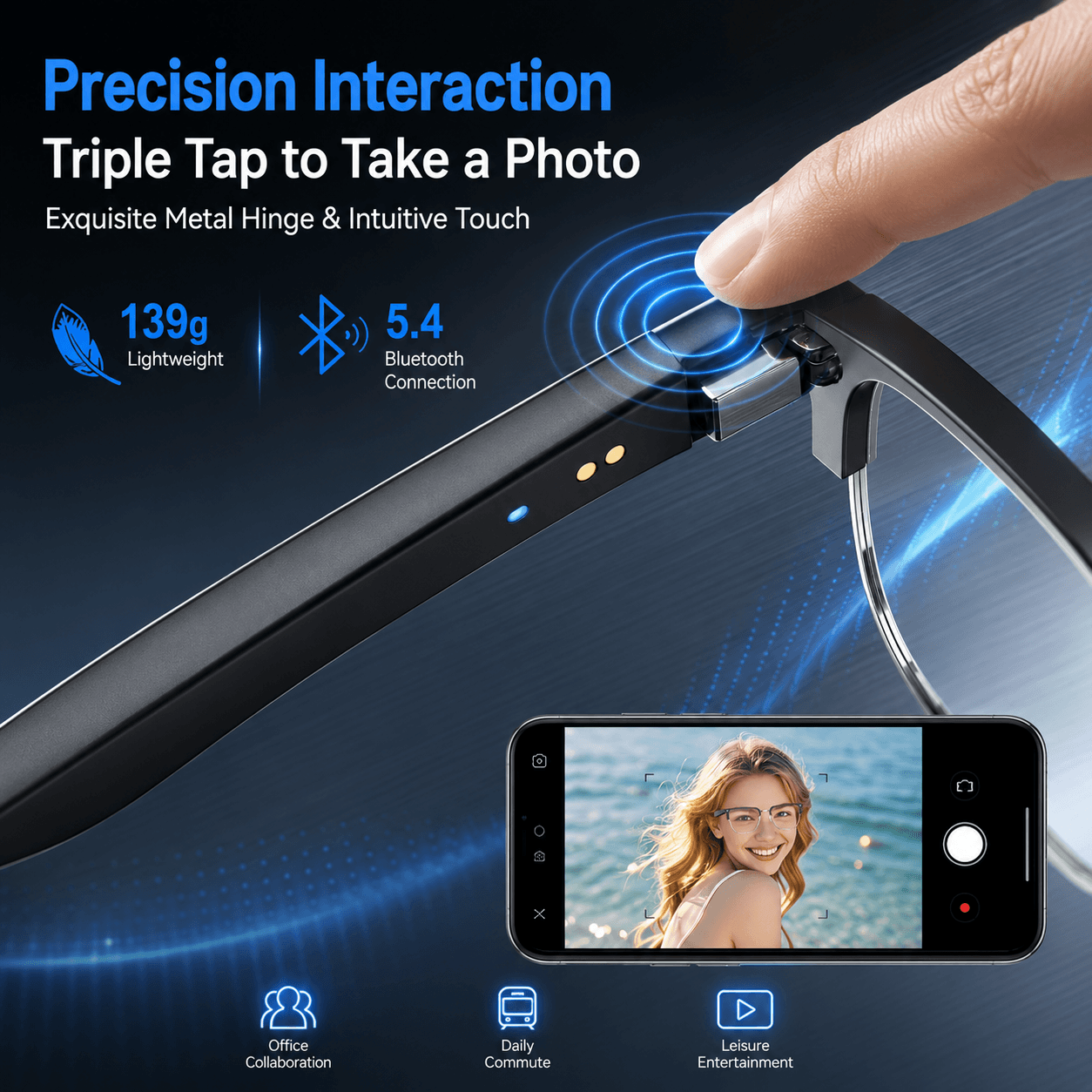 AIMB V2 スマート Bluetooth メガネ ブルー - Gaming Glasses Uv のレビューと価格