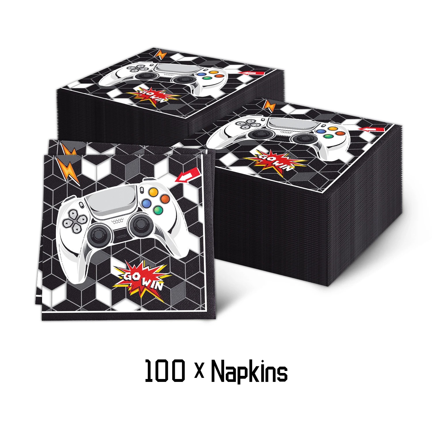 ブラックゲーミングコンソール食器子供用誕生日パーティー使い捨 - Gaming Console 5 Year Old のレビューと価格
