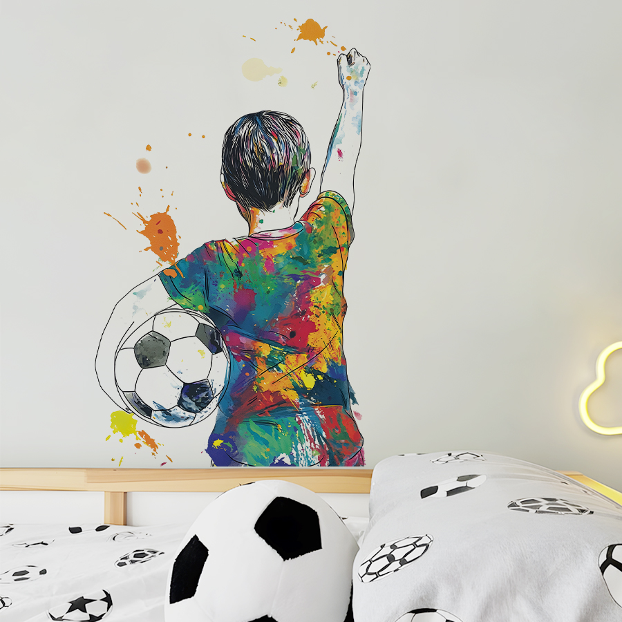 グラフィティ サッカー少年 ウォール デカール フットボール - Gaming Console Wallpaper のレビューと価格