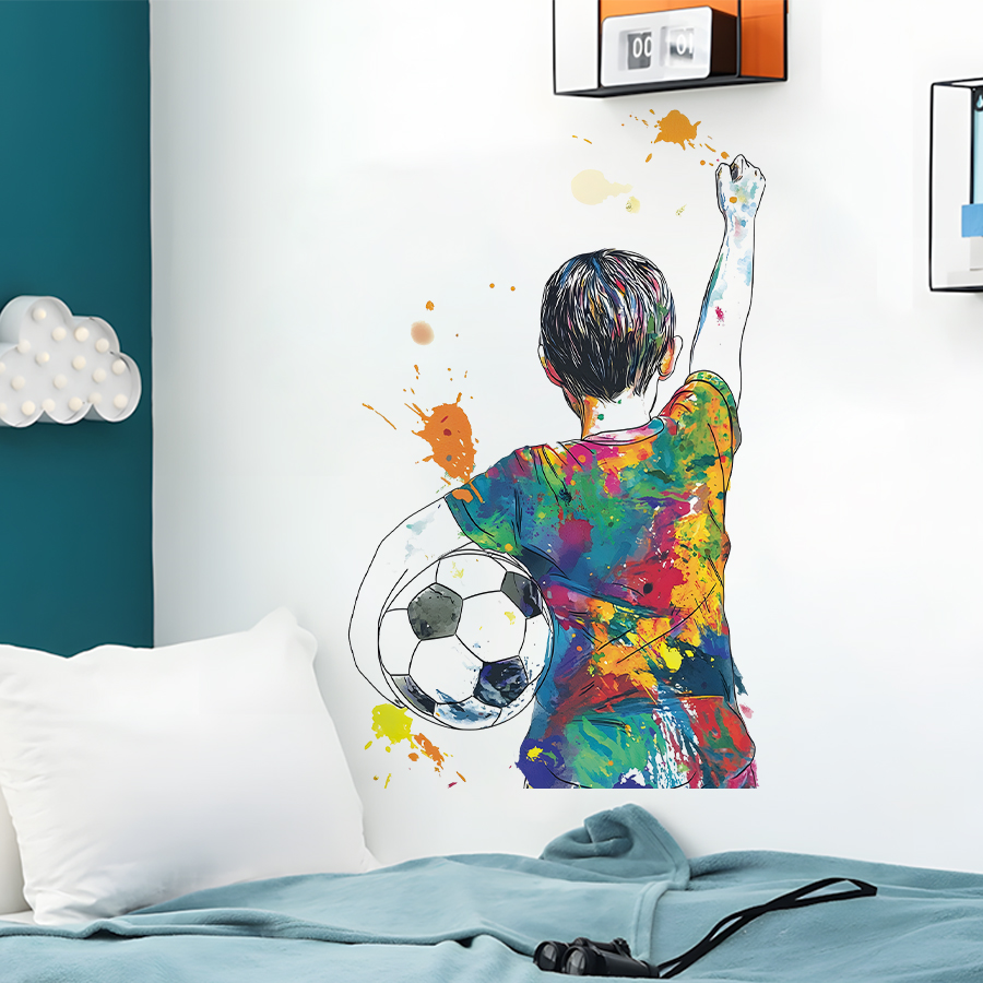 グラフィティ サッカー少年 ウォール デカール フットボール - Gaming Console Wallpaper のレビューと価格
