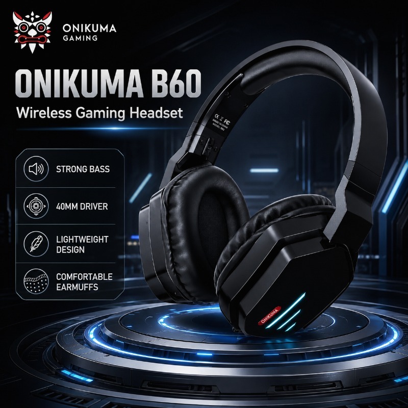 ONIKUMA B60 ワイヤレスゲーミングステレオサウンド - Gaming Console Apple のレビューと価格