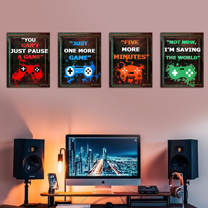 ゲームルームの壁の装飾,ポスター,ステッカー,接着剤,ネオン - Gaming Console Wallpaper のレビューと価格