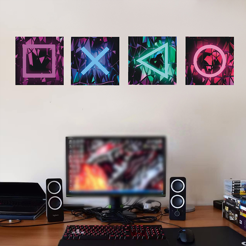 ゲームルームの壁の装飾,ポスター,ステッカー,接着剤,ネオン - Gaming Console Wallpaper のレビューと価格