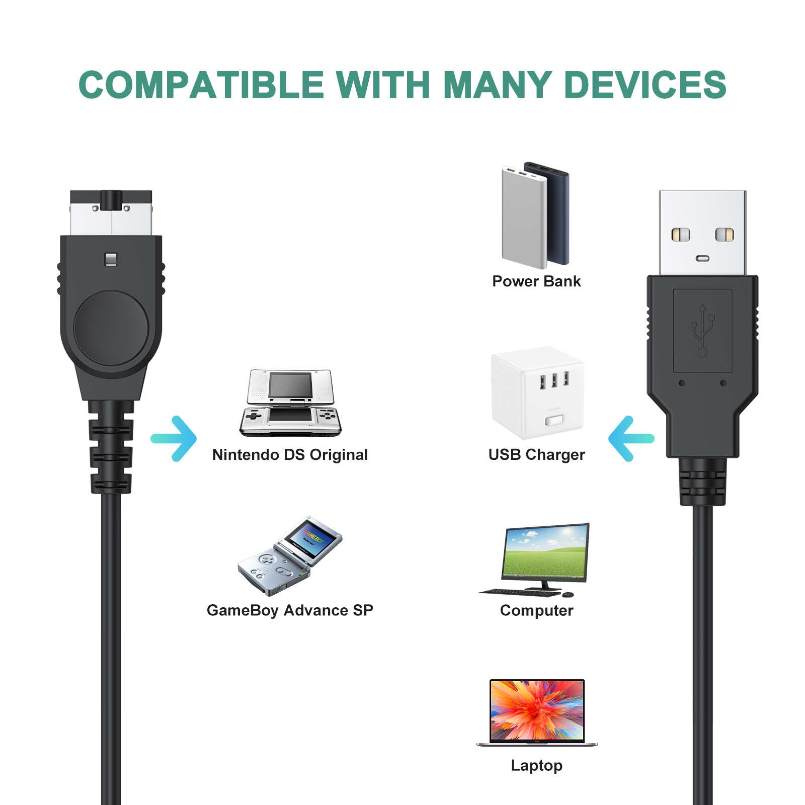 1.2M USB 充電電源ケーブル ニンテンドー DS オリ - Gaming Console Usb のレビューと価格