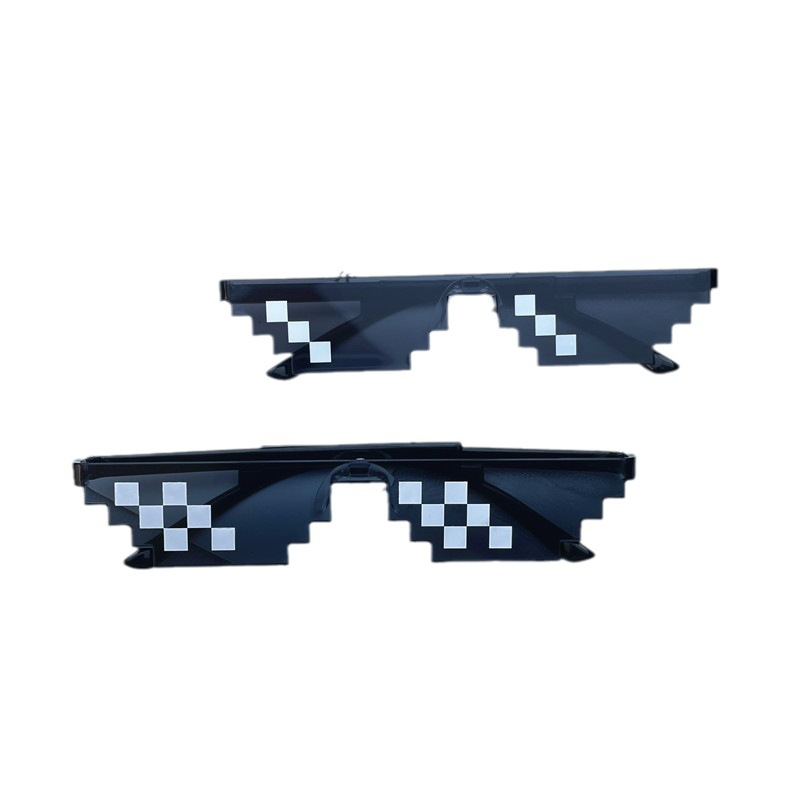 ピクセル-レトロなスタイルの黒いサングラス,男性と女性のため - Gaming Glasses Uv のレビューと価格
