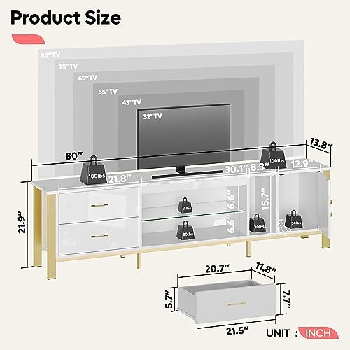 75/80/85インチテレビ用テレビスタンド、LEDゲーミン - Gaming Console Room のレビューと価格