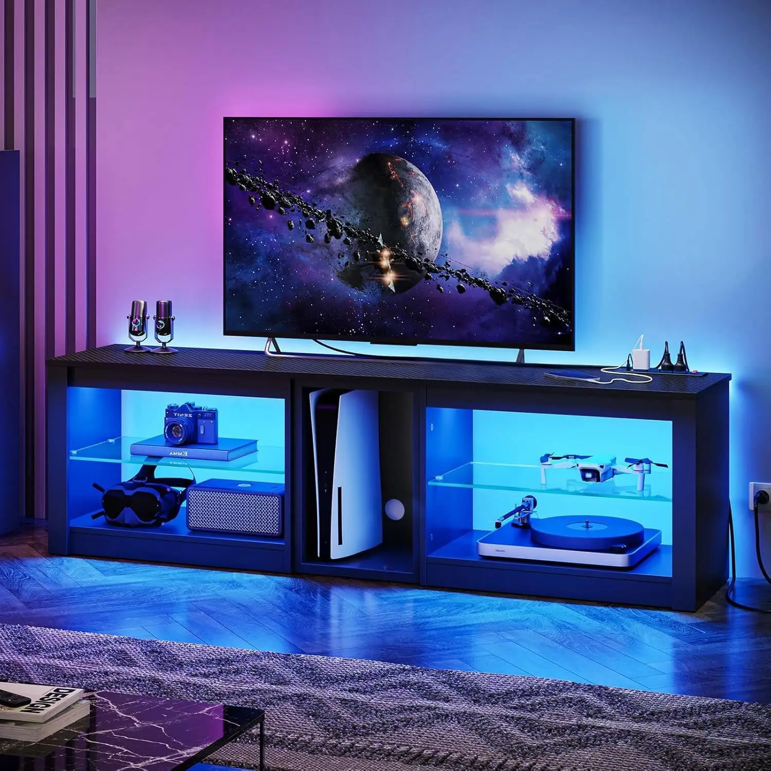 PS5用エンターテインメントセンター、70インチテレビ用電源 - Gaming Console Room のレビューと価格